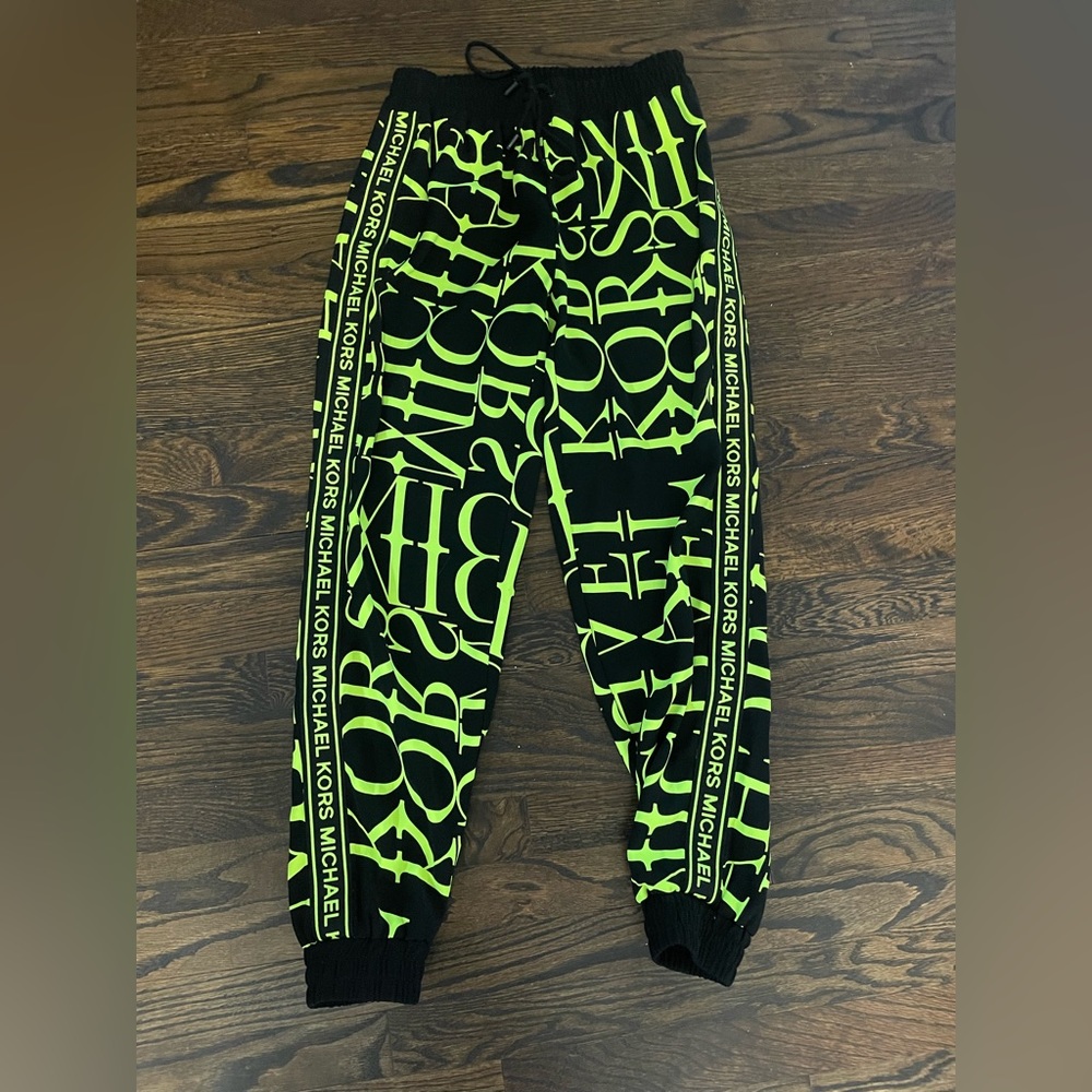 Michael Michael Kors Newsprint Logo Cady Joggers